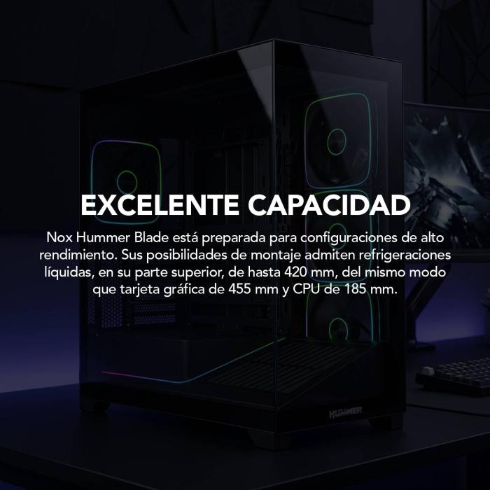 NOX Hummer BLADE Tower Noir, Transparent — image 26 sur 58