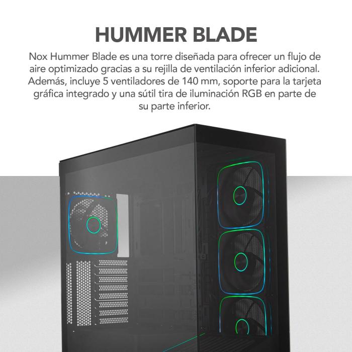 NOX Hummer BLADE Tower Noir, Transparent — image 24 sur 58