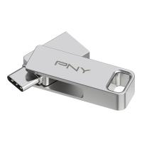 PNY DUO LINK lecteur USB flash 128 Go USB Type-A / USB Type-C 3.2 Gen 1 (3.1 Gen 1) Acier inoxydable