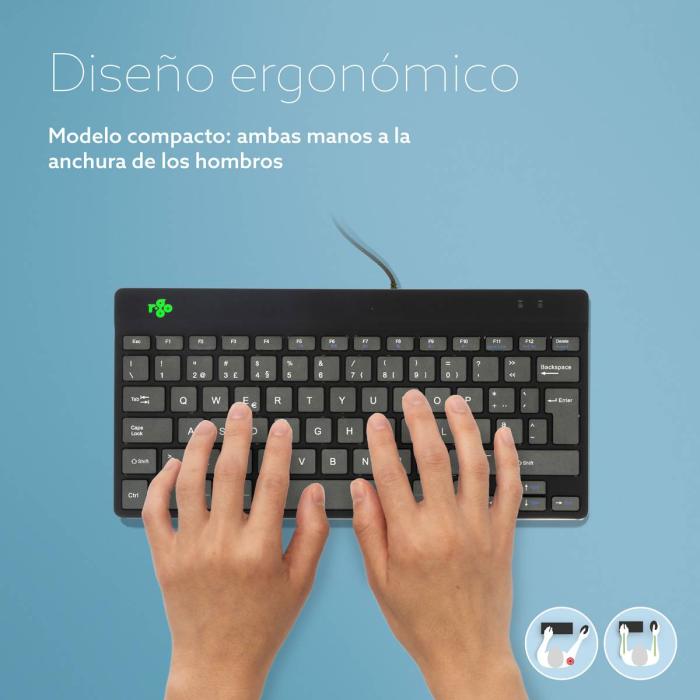 R-Go Tools Clavier ergonomique R-Go Compact Break, clavier compact avec logiciel de pause,QWERTY (NORDIC), Filaire, noir — image 5 sur 18