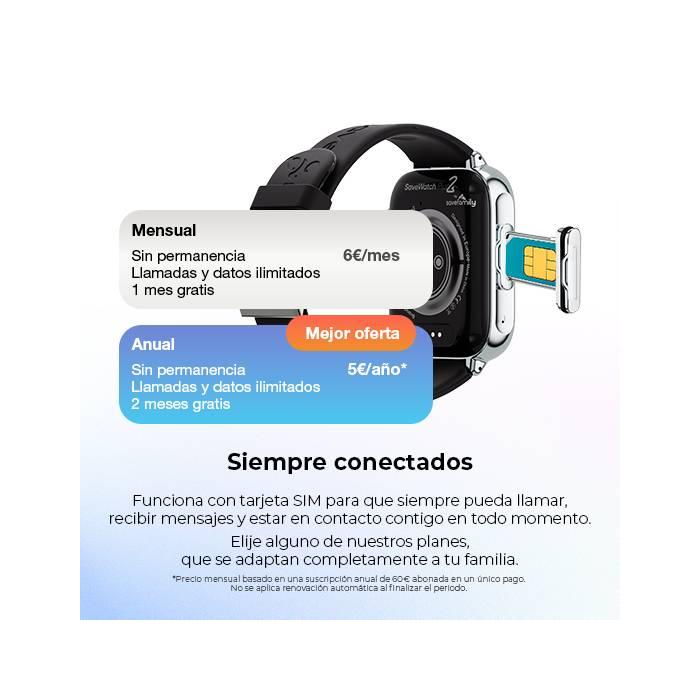 SaveFamily 8436628090055 smartwatche et montre de sport 5,08 cm (2'') AMOLED 20 mm Numérique Écran tactile Argent — image 15 sur 20