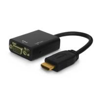 Savio CL-23 câble vidéo et adaptateur 0,5 m VGA (D-Sub) HDMI Type A (Standard) Noir