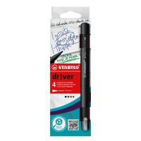 STABILO dr!ver stylo fin Moyen Noir, Bleu, Vert, Rouge 4 pièce(s)