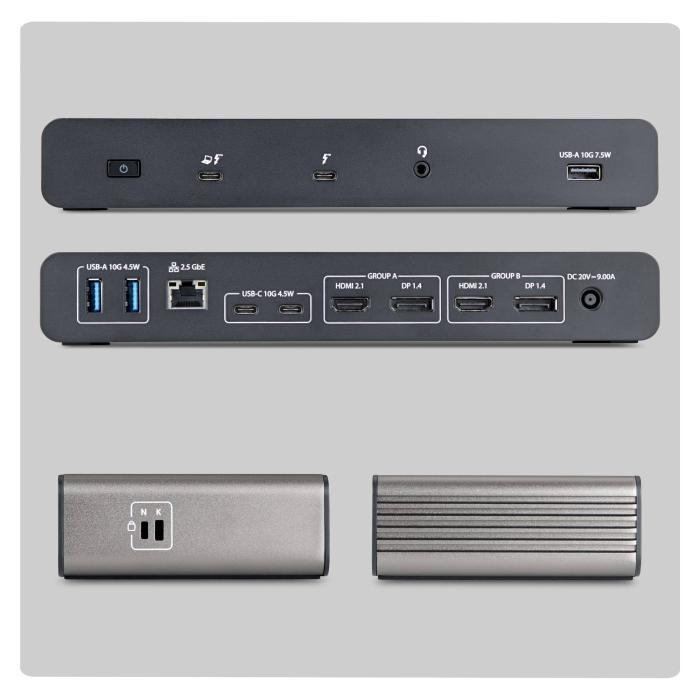 StarTech.com 206UE-TB5USB4DOCK station d'accueil Avec fil Thunderbolt 5 Noir, Gris — image 2 sur 26