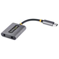 StarTech.com Adaptateur Casque USB-C - Splitter Audio, Double Casque USB Type C avec Entrée Micro - Adaptateur USB C vers Jack 3.5mm, DAC 3.5 mm - USB-C vers Jack Audio/Sortie Auxiliaire, DAC 24 Bits