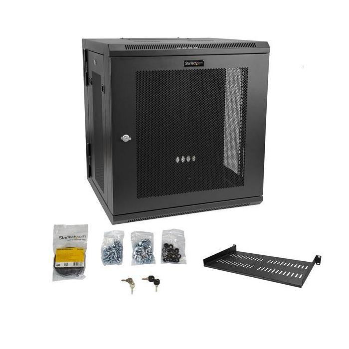 StarTech.com Armoire Réseau Murale à 4 Montants 12U avec Étagère 1U, Armoire Serveur Murale 19'' à Charnières pour — image 2 sur 9
