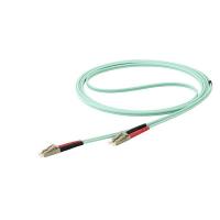 StarTech.com Câble Fibre Optique Multimode de 15m LC/UPC à LC/UPC OM4, Fibre Zipcord 50/125µm LOMMF/VCSEL, Réseaux 100G, Faible Perte d'Insertion, Cordon de Raccordement Fibre LSZH
