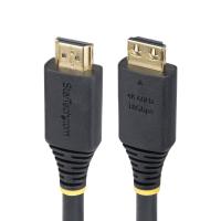 StarTech.com Câble HDMI Haut Débit de 4,5m avec Connecteur à Pince, 4K 60Hz/1440p 144Hz, HDR10/HDCP 2.2/ARC, 18Gbps, UHD HDMI 2.0, Cordon pour TV/Moniteur/Écran, Gaine TPE