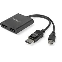StarTech.com Répartiteur DisplayPort 1.2 à Deux Moniteurs, Adaptateur Multi-Moniteur DisplayPort vers 2x DP, Hub MST Double pour Ordinateur 4K 30Hz ou 1080p 60Hz, Alimentation par Bus USB - Windows Uniquement