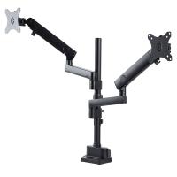 StarTech.com Support Double Écran PC - Bras Double Moniteur VESA - 32'' 8kg - Empilables Verticalement - Porte 2 Écrans Hauteur Réglable/Articulé - Fixation Pince/œillet