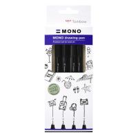 Tombow WS-EFL-H-B-4P stylo fin Bold Noir 4 pièce(s)