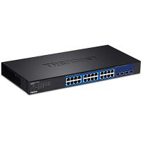 Trendnet TEG-30284 commutateur réseau Géré Gigabit Ethernet (10/100/1000) 1U Noir