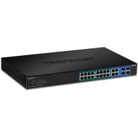 Trendnet TPE-1620WSF commutateur réseau Géré L2/L3 Gigabit Ethernet (10/100/1000) Connexion Ethernet, supportant l'alimentation via ce port (PoE) 1U Noir