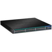 Trendnet TPE-5048WS commutateur réseau Géré Gigabit Ethernet (10/100/1000) Connexion Ethernet, supportant l'alimentation via ce port (PoE) 1U Noir