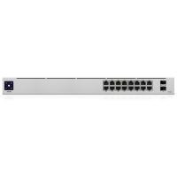 Ubiquiti UniFi 16-Port PoE Géré L2/L3 Gigabit Ethernet (10/100/1000) Connexion Ethernet, supportant l'alimentation via ce port (PoE) 1U Argent