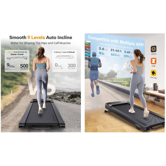 Urevo URTM024 tapis de course 430 x 1080 mm 6 km/h — image 5 sur 54