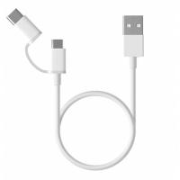 Xiaomi Mi 2-in-1 USB Cable Micro USB to Type C 30cm câble USB USB 2.0 0,3 m USB A Micro-USB B Blanc