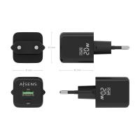 AISENS ASCH-20W2P011-BK Caricabatterie per dispositivi mobili Universale Nero AC Ricarica rapida Interno, vedi immagine 4 di 6