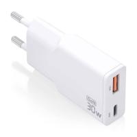 AISENS ASCH-30W2P046-W Caricabatterie per dispositivi mobili Fotocamera, MP3, MP4, Telefono cellulare, Navigatore, Computer portatile, Console portatile, Smartphone, Tablet, Universale Bianco AC Ricarica rapida Interno