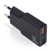 AISENS ASCH-30W2P047-BK Caricabatterie per dispositivi mobili Fotocamera, MP3, MP4, Telefono cellulare, Navigatore, Computer portatile, Console portatile, Smartphone, Tablet, Universale Nero AC Ricarica rapida Interno