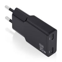 AISENS ASCH-30W2P049-BK Caricabatterie per dispositivi mobili Fotocamera, MP3, MP4, Telefono cellulare, Navigatore, Computer portatile, Console portatile, Smartphone, Tablet, Universale Nero AC Ricarica rapida Interno