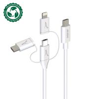 Akashi ALTECO3N1TC cavo USB 1 m USB C Bianco