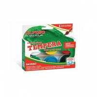 Alpino DM010918 colore a tempera 16 ml Barattolo Nero, Blu, Verde, Rosso, Bianco, Giallo
