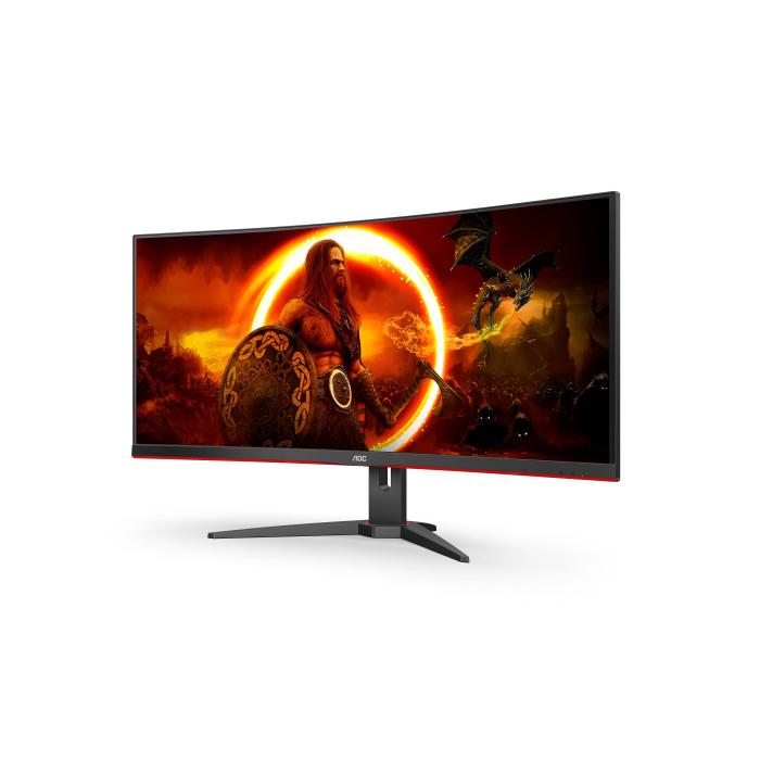 AOC G2 CU34G2XE/BK LED display 86,4 cm (34'') 3440 x 1440 Pixel Wide Quad HD LCD Nero, Rosso — immagine 4 di 11