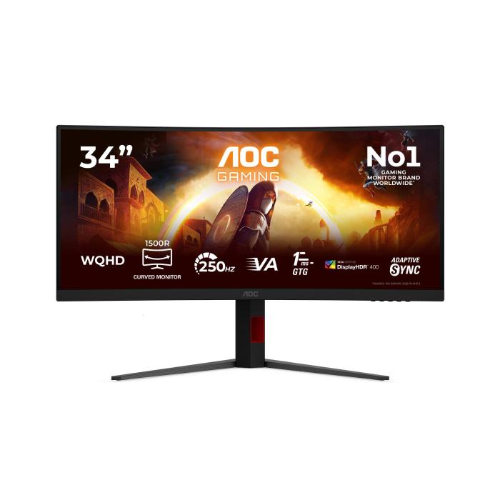 AOC G4 Gaming Monitor PC 86,4 cm (34'') 3440 x 1440 Pixel Nero, Rosso