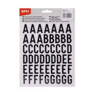 APLI 04425 lettere e numeri autoadesivi 209 pz Nero Lettera