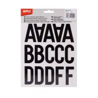 APLI 04450 lettere e numeri autoadesivi 76 pz Nero Lettera