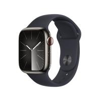 Apple Watch Series 9 GPS + Cellular Cassa 41m in Acciaio inossidabile Grafite con Cinturino Sport Band Mezzanotte - M/L
