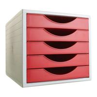 Archivo 2000 4005 RJ cassettiera ufficio Rosso Plastica