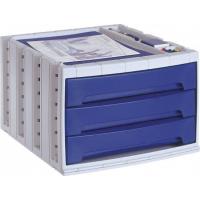 Archivo 2000 6003 AZ cassettiera ufficio Blu, Grigio Polistirolo