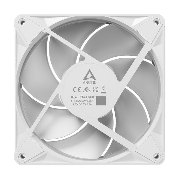 ARCTIC BioniX P14 A-RGB Case per computer Ventilatore 14 cm Bianco 1 pz — immagine 7 di 16