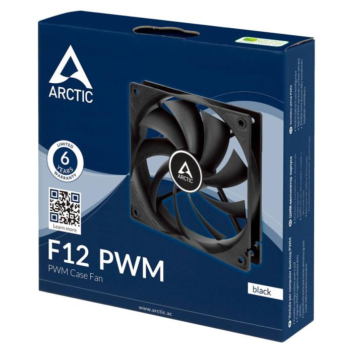 ARCTIC Freezer F12 PWM Case per computer Ventilatore 12 cm Nero 5 pz — immagine 4 di 8