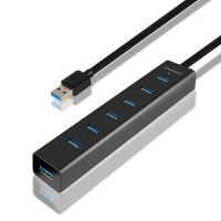 Axagon HUE-SA7BP hub di interfaccia USB 3.2 Gen 1 (3.1 Gen 1) Type-A 5000 Mbit/s Nero