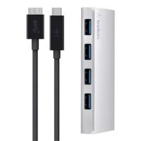 Belkin F4U088VF hub di interfaccia USB 3.2 Gen 1 (3.1 Gen 1) Micro-B 5000 Mbit/s Argento