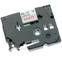 Brother Gloss Laminated Labelling Tape - 12mm, Red/White TZ nastro per etichettatrice