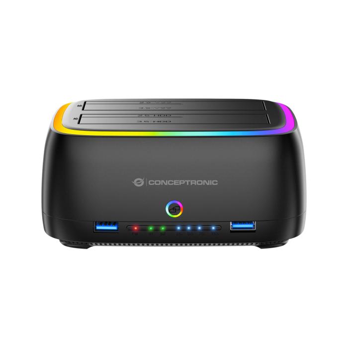 Conceptronic DONN36B docking station per unità di archiviazione USB 3.2 Gen 1 (3.1 Gen 1) Type-C Nero — immagine 6 di 10
