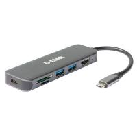 D-Link DUB-2327 replicatore di porte e docking station per laptop Cablato USB tipo-C Grigio