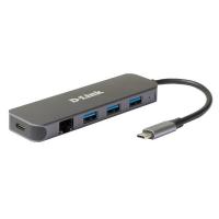 D-Link DUB-2334 Cablato USB tipo-C Grigio