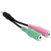 DeLOCK 3.5mm/2 x 3.5mm 0.12m 3.5mm 2 x 3.5mm Multicolore cavo audio