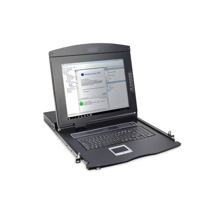 Digitus Console modulare con TFT da 17'' (43,2 cm), 1 porte KVM e touchpad, tastiera spagnola — immagine 2 di 6
