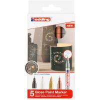 Edding 780 Nero, Rame, Oro, Argento, Bianco 5 pz
