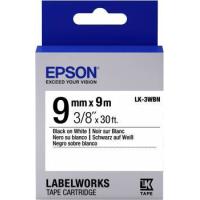 Epson Nastro fondo Standard Bianco per testo Nero 9/9 LK-3WBN