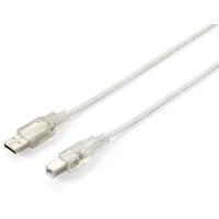 Equip 128650 Cavo USB 2.0 da tipo A a tipo B, 1,8 m, argento trasparente