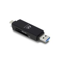 Ewent EW1075 lettore di schede USB 3.2 Gen 1 (3.1 Gen 1) Type-A/Type-C Nero