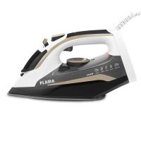 Flama 5342FL Ferro da stiro a secco e a vapore Piastra in ceramica Ultra Glide 2400 W Beige, Nero, Bianco