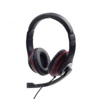 Gembird MHS-03-BKRD cuffia e auricolare Cablato A Padiglione Gaming Nero, Rosso